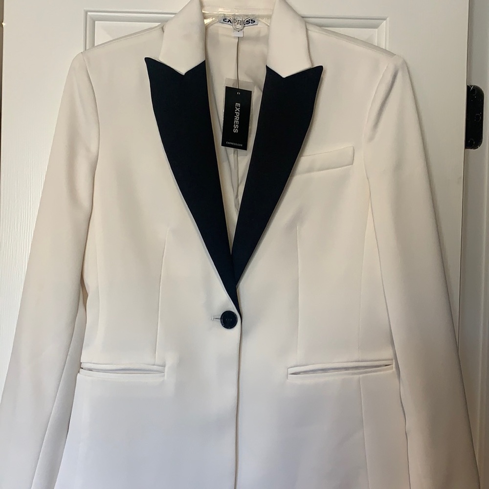 Express Black and White Tuxedo Blazer